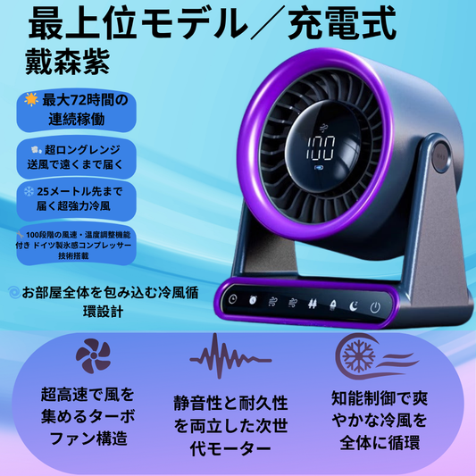 🌀2025年新登場 スマート卓上送風ファン 静音設計｜家庭・学生寮・オフィスに最適 静かで快適な風を、スマートに。 デスクトップにぴったりのコンパクト＆高性能ファン。 在宅ワークや勉強中でも音を気にせず集中できます。  スマート機能搭載で操作も簡単  360度の風向き調整  学生寮・オフィス・自宅に最適  スタイリッシュで省スペース設計