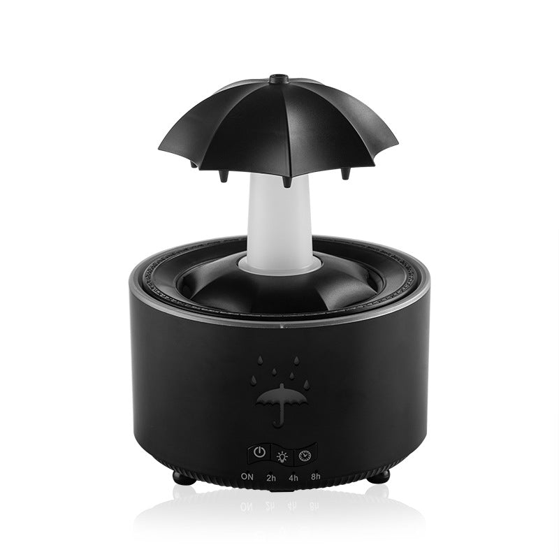 新感覚カラフル雨滴アロマ加湿器 — 自宅やオフィスにぴったりの回転型ウォータードロップ＆傘型フレグランス加湿器